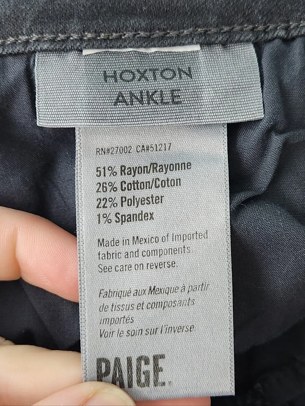 PAIGE Charcoal Gray High-Rise Skinny Jeans